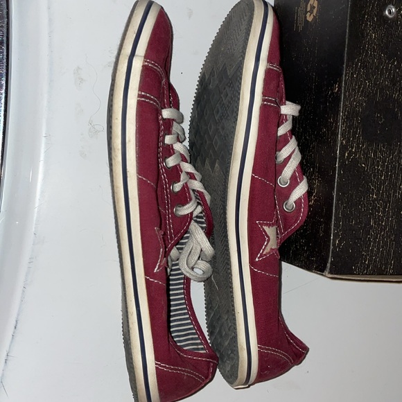 Vintage Women's CONVERSE ONE STAR Red Canvas Sneakers/Shoes-Low Top-Size 8.5 - Picture 4 of 6